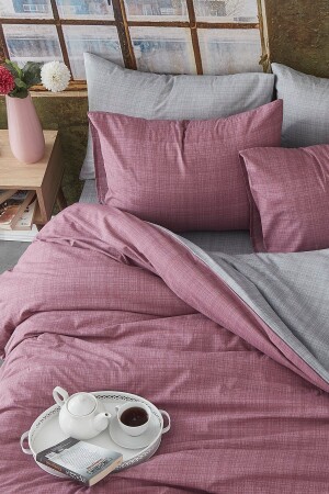 MNZ-Single Double Sided Duvet Cover Set 100٪ القطن 1021 - BONJARDİNHOME