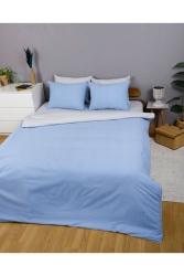 Tek Kişilik Çift Taraflı Nevresim Takımı TEKNEVTKMAVİGRİ - Atelier Home
