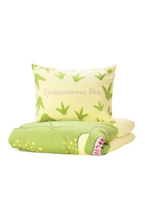 Tek Kişilik Çocuk Nevresim Takımı Meridyendukkan Sarı-yeşil-150x200-dinazor-çarşafsız nvc - IKEA