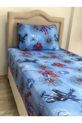 Tek Kişilik Ranforce Lastikli (kumaş) Çarşaf Takımı Spiderman 100MRT - Mert