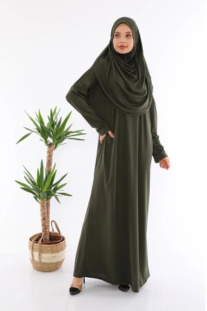 Tek Parça Namaz Elbisesi Haki - Medipek
