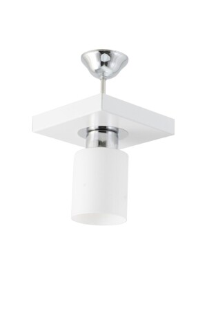Tekli Modern Spor Model Kare Tepsi Beyaz Avize LMBDR35021T - Lambadar