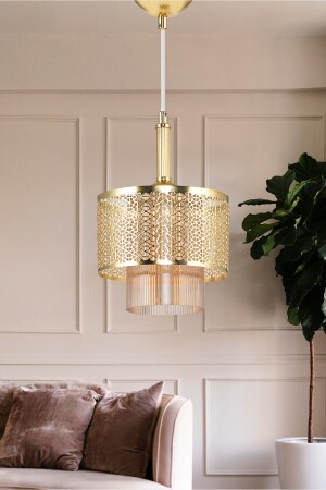 Tekli Motif Sarkıt Avize Gold TKLMTFSRKGLD - DEDE