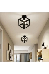 Tekli Siyah Küp Plafpnyer Tasarım Modern Avize Lp202260901011 - LED PROJEM