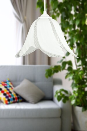 Tekno Glass Single Chandelier White BEG1279 - Begüsa