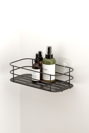 Teknotel Adhesive Bathroom & Kitchen Shelf Matte Black Grenade Serie St122 11. ST. 122. 02 - Tekno-tel