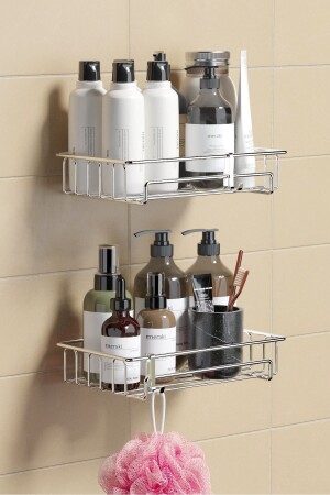 TEKNOTEL ADHESIVE HOOK 2 PIECES BATHROOM SHELF CHROME ST242H - Tekno-Tel