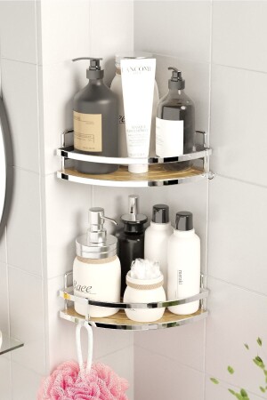 Teknotel Adhesive Hooks 2 Pieces Bathroom Corner Shelf Chrome St273h 11. ST. 273. 01 - Tekno-tel