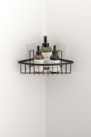 Teknotel Adhesive Single Tier Bathroom Corner Shelf Matte Black St306 11. ST. 306. 02 - Genel Markalar