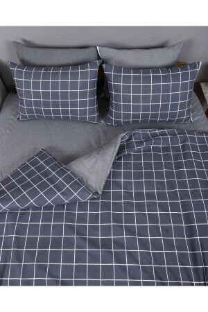 Teks Double Double Sided Duvet Cover Set Smoked Square HMCHOMENEV-11 - HMCTEKS