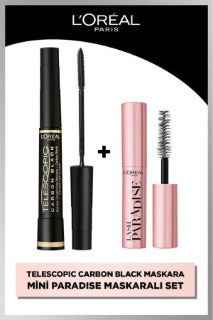 Telescopic Carbon Black Maskara - Siyah & Mini Paradise Maskara 4.7 ML - L'oreal Paris