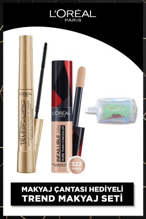 Telescopic Gold Black Mascara Infaillible Concealer, anwendbar auf das ganze Gesicht 322 Elfenbeinbeutel - L'oreal Paris