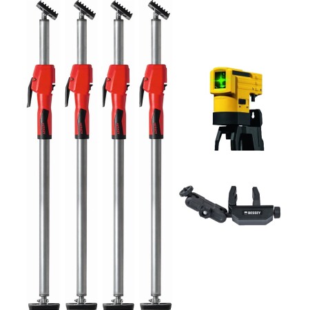 Telescopic support set with laser level BESSEY STE300-SET-LA - Bessey