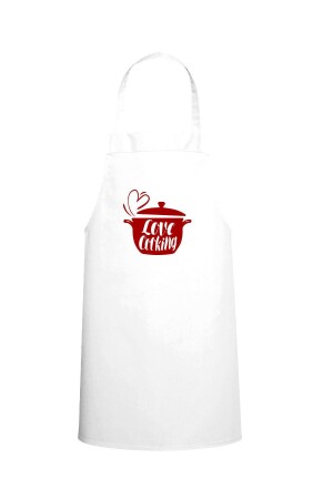 Tencere Içi Love Cooking Yazılı Özel Baskılı Chef Mutfak Önlüğü Beyaz TYC00587262952 - Tasarım Trend