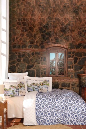 Teodora Blue Double 100% Cotton Duvet Cover Set 200. 21. 01. 0038 - Karaca Home
