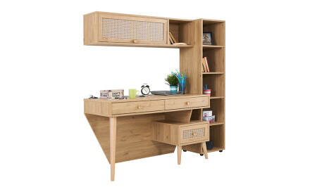 Terra Study Desk with Bookcase - Cadde Yıldız