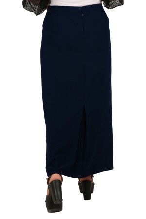 Tesettür Büyük Beden Battal Kapalı Yırtmaç Astarlı Portoriko Kumaş Anne Eteği - Butik