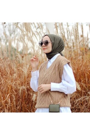 Tesettür Penye Şal Hjjap Modeli-haki - Organic