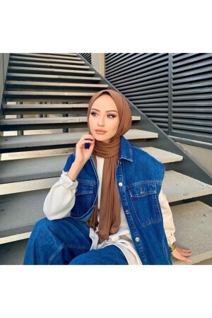Tesettür Penye Şal Modeli-çikolata - Organic