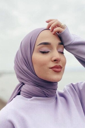 Tesettür Penye Şal Modeli-eflatun - Organic
