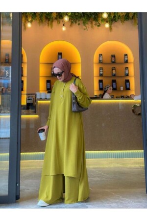 Tesettür Saye Takım Yağ Yeşili Model-509 - Ns Moda