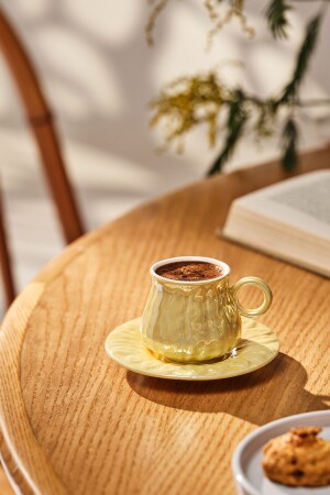 Teşvikiye Porzellan-Kaffeetassen-Set für 6 Personen, Gelb 600. 15. 01. 2606 - Emsan