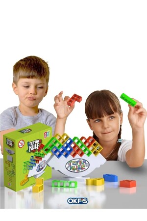 Tetra Tower Colorful Structure And Design Educational Balance Game 18 Pieces - Okfis