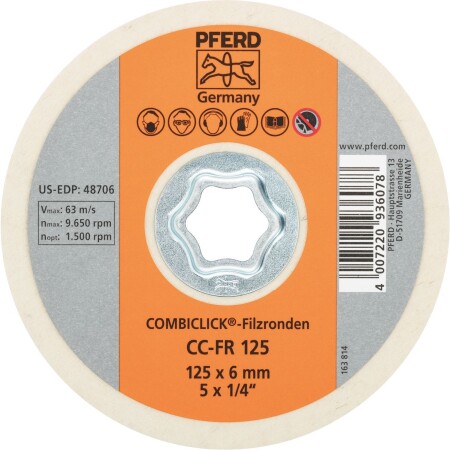 Textile polishing disc PFERD CC-FR 125 - Pferd