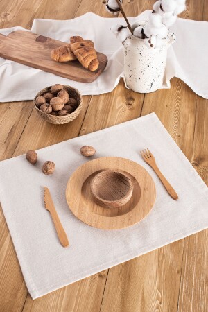 Texture Set of 8 Organic Raw Linen Placemats 35x45cm - Wellstil