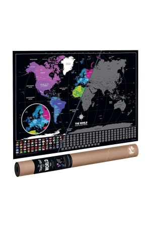 The World Deluxe Scratch Map Scratchable World Map 8698568844659 - Scratch Map