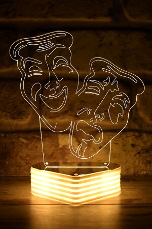 Theater Mask 3d Lamp Theater Gift MASK2123 - Hediye Kovanı