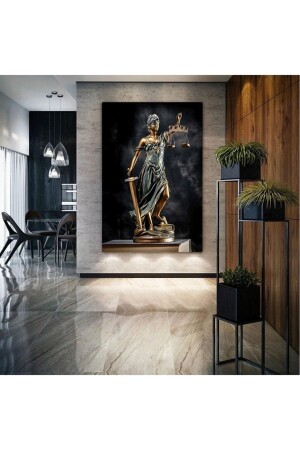 Themis Blindfolded, Sword in One Hand, Scales in the Other Hand, Justice Statue Law Office Canvas Print AR03096 - Canvasum