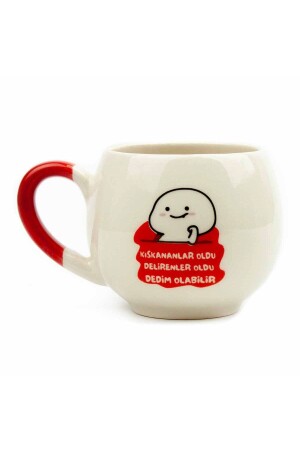 There were people who were jealous, there were people who were crazy, I said it was possible, Cream and Shiny Balloon Mug (RED HANDLE) - Gift Seram - Palto Tasarım