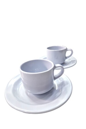 Thermo Melamine Tea Coffee Cup 170ml Set 2 Sets 170cc Tea Cup Set with Saucer 9117-PW - Külsan