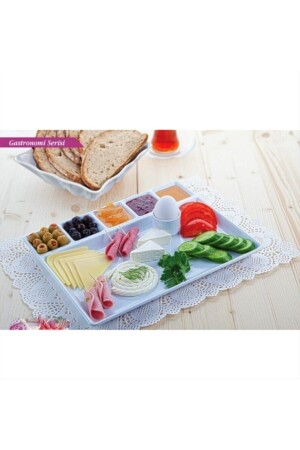 Thermo Unbreakable Melamine White Breakfast Plate with Compartments 1 Piece - Evren