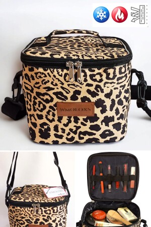 Thermoisolierter Reise-Kosmetik-Make-up-Taschen-Organizer, großer Make-up-Organizer mit Leopardenmuster - Wmoloxs