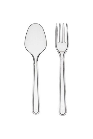 Thick Hard Plastic Fork And Spoon Set 200 Pieces Luxury Large Plastic Spoon And Fork Transparent - Merpak Ambalaj