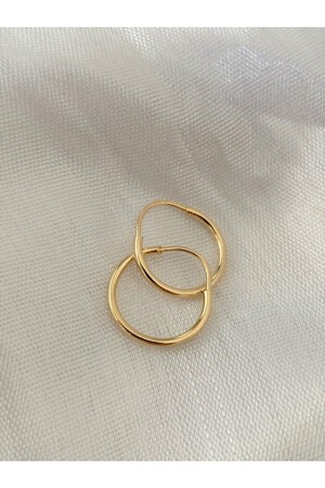 Thin Hoop Earring 1 Cm ZİN00290 - 14 KUYUMCULUK