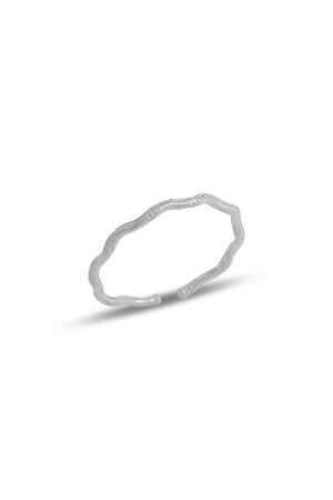 Thin Stud Ring with Silver Rhodium Setting - Söğütlü Silver