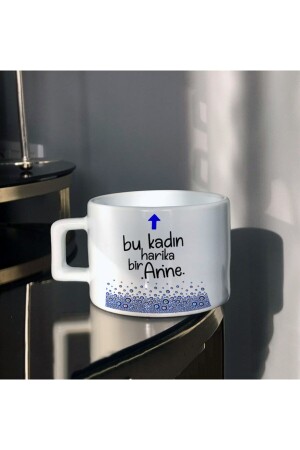 This Woman Is A Wonderful Mother Very Evil Eye Beads Printed Tea-Coffee Cup he-ç-450 - Hediyexpres
