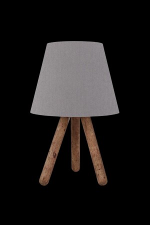 Three Leg Wooden Lampshade Gray Fabric Headboard Bedroom Children's Room Table Lamp AAG-1965 - Art&Gift