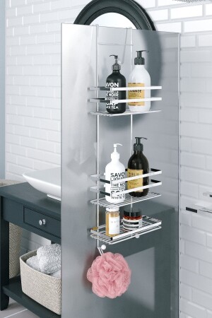 THREE-TIER HANGED BATHROOM SHOWER RACK CHROME LM580 - Teknotel