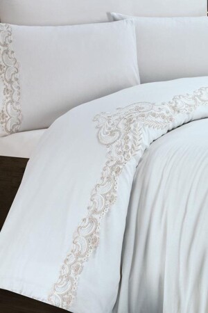 Tiara-Bettbezug-Set, Creme, CD441912 - Çeyiz Diyarı