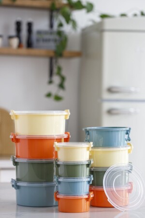 Tidy Pastel Storage Container Set Round 12 Pieces STR Suitable for Deepfreeze and Microwave Use. 1001. 12. P.Y. PP - simplicity