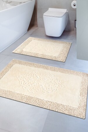 Tiffany 2-Piece Cotton Toilet Set, Mink Bath Mat Set Makarnakenar01 - Madame Clean Home
