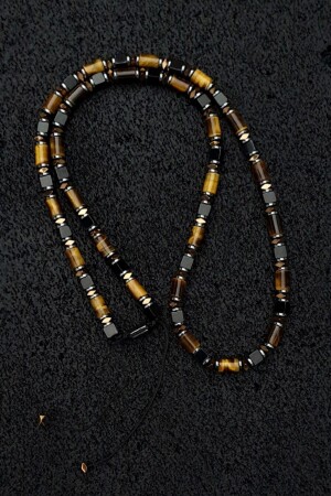 Tiger Eye - Agate and Hematite Bohemian Necklace - Seven Art Jewelry