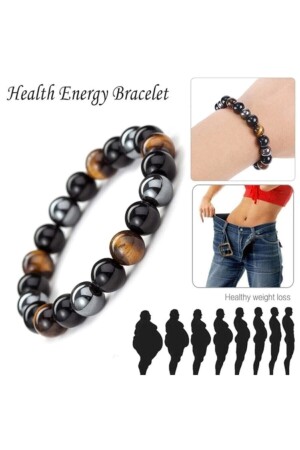Tiger Eye And Hematite Stone Bracelet Health Magnet - Dejavu Tr