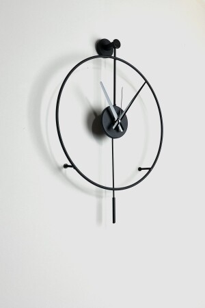 Tiktok 40 Cm Black, Modern Decorative Metal Wall Clock with Pendulum AGA01085 - AGA KONSEPT