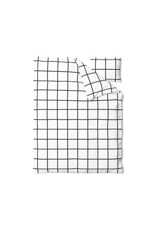 Tile Black 100% Cotton Ranforce Single Duvet Cover and Pillowcase 160x220 CTNSKS16 - Cote Blanc