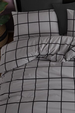 Tile Gray 100% Cotton Ranforce Single Duvet Cover Set 160x220 CTNTKG16 - Cote Blanc